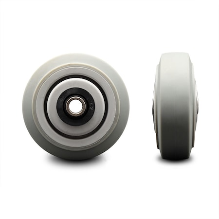 Service Caster SCC-4" Thermoplastic Rubber Flat Tread Wheel Only w/Roller Bearing-300 lbs Cpty SCC-TPRRF420